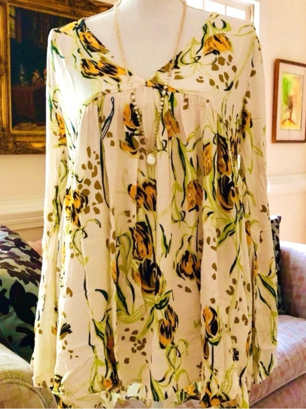 🌺🎉HP🎉🌺 NWT Free People Bella Floral Print Top - Picture 2 of 15